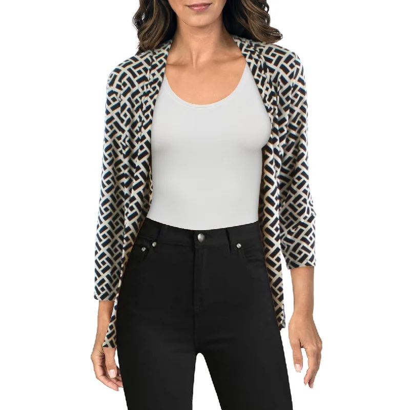 Women's Slim - Fit Blazers in Charcoal Gray for a Professional AppearanceNY Collection Womens Petites Geometric Cardigan Open-Front Blazer Women's Slim - Fit Blazers in Charcoal Gray for a Professional AppearanceNY Collection Womens Petites Geometric Cardigan Open-Front Blazer