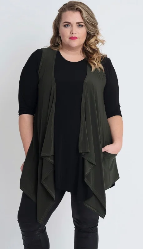 cable knit women cardigan with intricate patternsPocketed Waterfall Sleeveless Cardigan - 2 Colors cable knit women cardigan with intricate patternsPocketed Waterfall Sleeveless Cardigan - 2 Colors