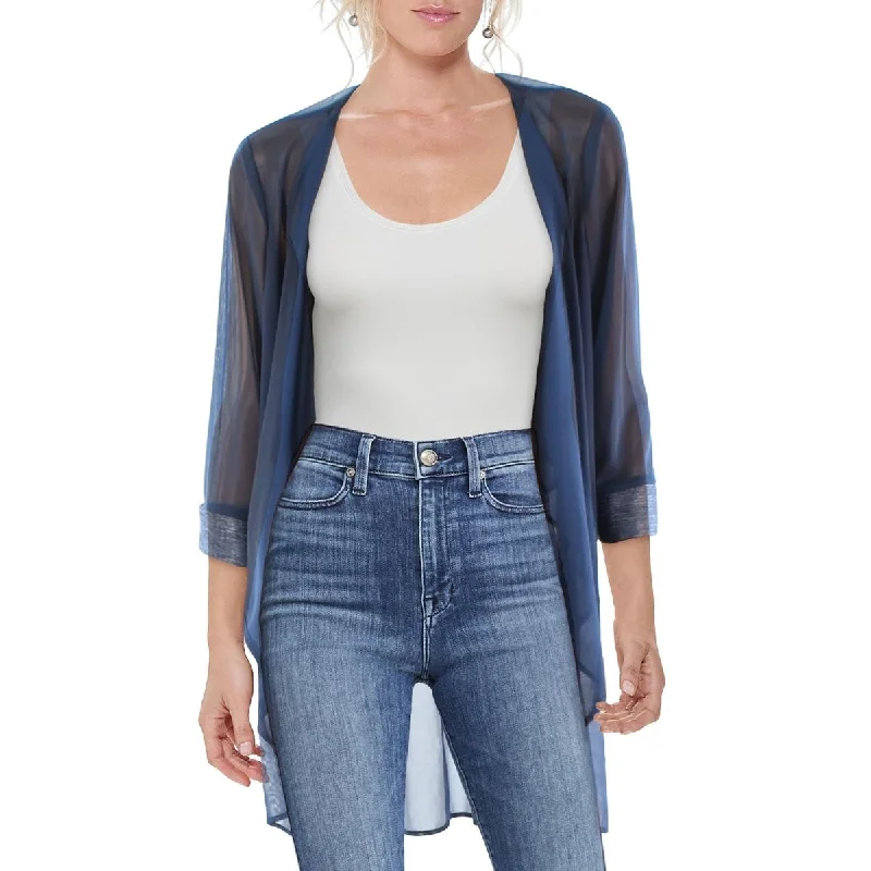 Double - Breasted Women's Polyester Blazers in Bright Colors for a Fun StyleR&M Richards Womens Mesh Contrast Trim Duster Blazer Double - Breasted Women's Polyester Blazers in Bright Colors for a Fun StyleR&M Richards Womens Mesh Contrast Trim Duster Blazer