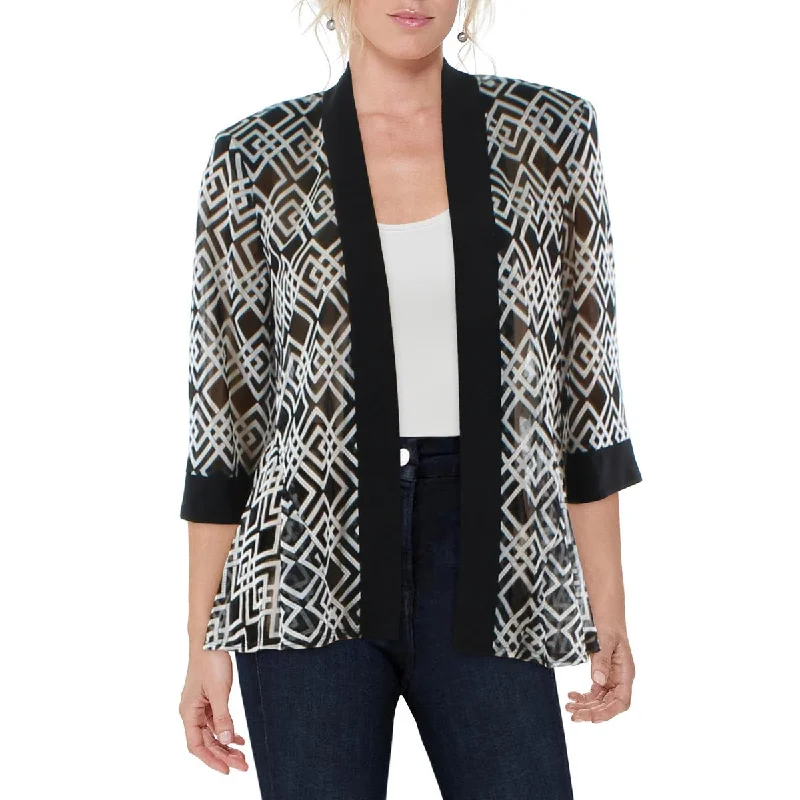 Plus Size Women's Military - Inspired Blazers with Gold Accents for a Bold LookR&M Richards Womens Petites Mesh Printed Duster Blazer Plus Size Women's Military - Inspired Blazers with Gold Accents for a Bold LookR&M Richards Womens Petites Mesh Printed Duster Blazer