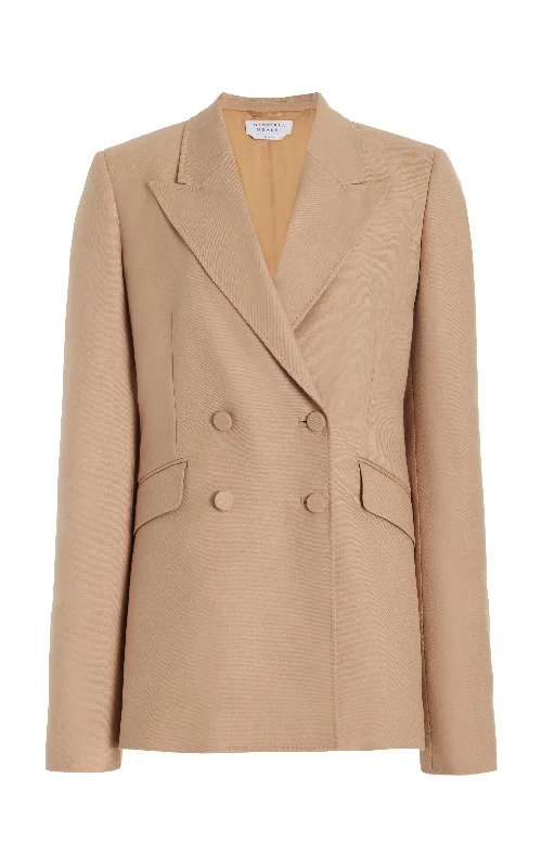 Plus Size Women's Double - Breasted Wool Blazers for Winter Office WearStephanie Blazer in Camel Virgin Wool Twill Plus Size Women's Double - Breasted Wool Blazers for Winter Office WearStephanie Blazer in Camel Virgin Wool Twill
