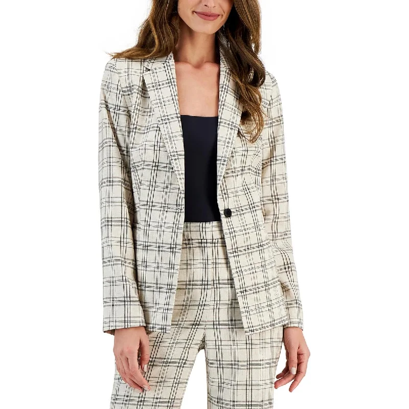 Women's Belted Blazers in Camel Color for a Sophisticated OutfitT Tahari Womens Plaid Linen One-Button Blazer Women's Belted Blazers in Camel Color for a Sophisticated OutfitT Tahari Womens Plaid Linen One-Button Blazer