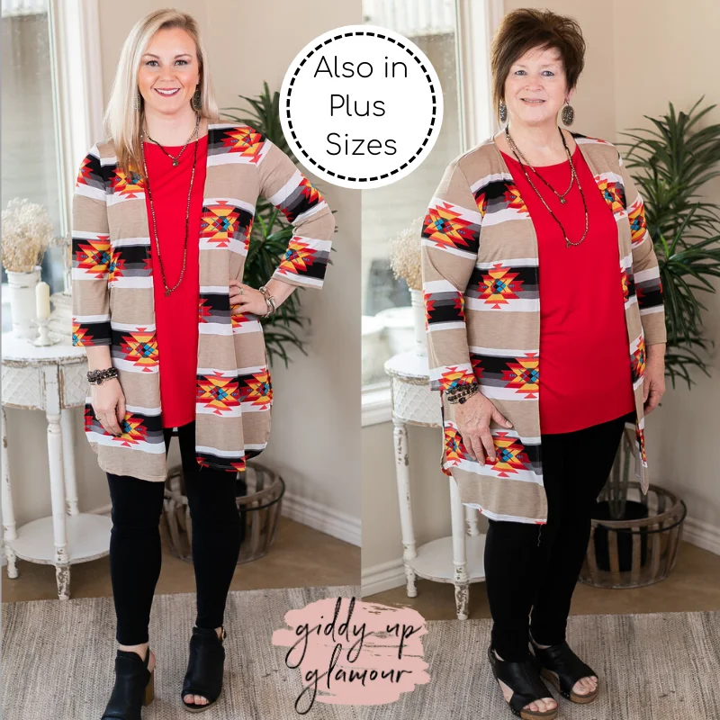 color block women cardigan with bold huesAll Eyes On You Aztec Print Cardigan in Tan and Black color block women cardigan with bold huesAll Eyes On You Aztec Print Cardigan in Tan and Black