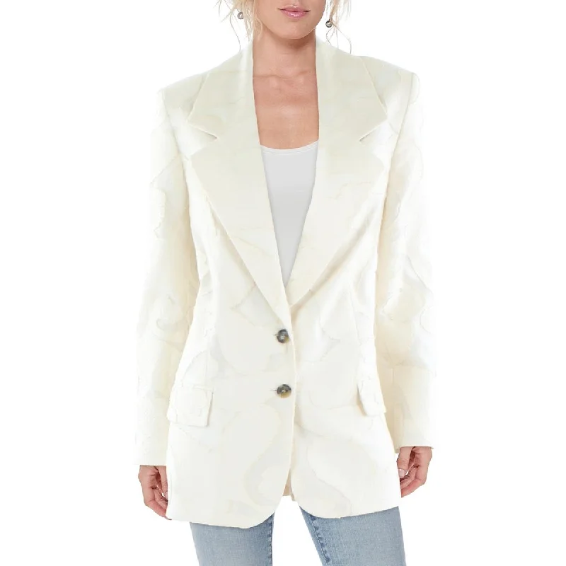Plus Size Women's Embroidered Blazers in Floral Patterns for a Feminine TouchThe Mannei Womens Office Career Two-Button Blazer Plus Size Women's Embroidered Blazers in Floral Patterns for a Feminine TouchThe Mannei Womens Office Career Two-Button Blazer