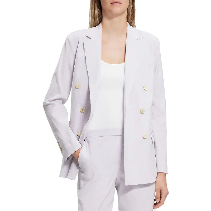 Single - Breasted Women's Linen Blend Blazers in Earth Tones for Casual WearTheory Womens Office Business Double-Breasted Blazer Single - Breasted Women's Linen Blend Blazers in Earth Tones for Casual WearTheory Womens Office Business Double-Breasted Blazer