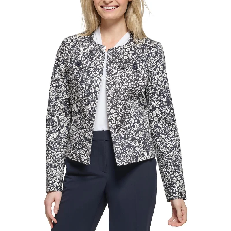 Oversized Women's Checkered Blazers in Black and White for a Trendy StyleTommy Hilfiger Womens Ditsy Floral Print Cotton Open-Front Blazer Oversized Women's Checkered Blazers in Black and White for a Trendy StyleTommy Hilfiger Womens Ditsy Floral Print Cotton Open-Front Blazer