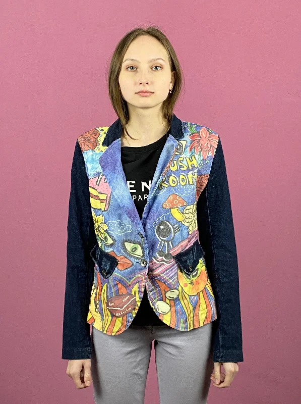 Women's Belted Blazers in Camel Color for a Sophisticated OutfitVintage Women's South Park Print Jean Jacket - M Blue Cotton Women's Belted Blazers in Camel Color for a Sophisticated OutfitVintage Women's South Park Print Jean Jacket - M Blue Cotton