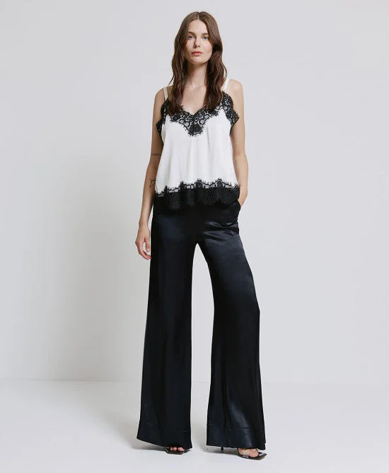 Sleeveless Women's Silk - Trimmed Sweaters for SummerAccess Fashion Vanilla Top With Lace Details Sleeveless Women's Silk - Trimmed Sweaters for SummerAccess Fashion Vanilla Top With Lace Details