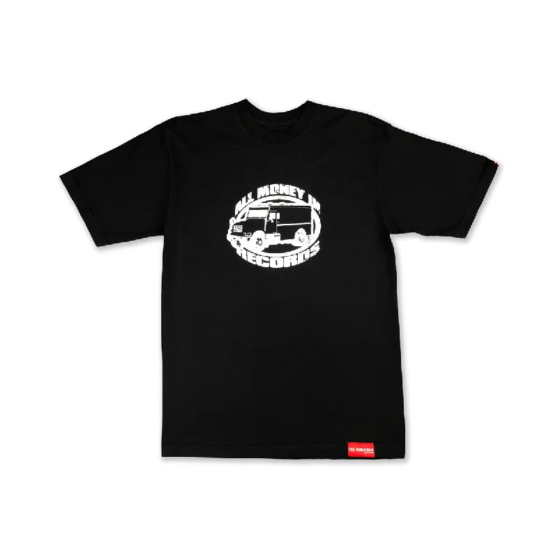 Floral Print Women T Shirt for a Feminine TouchAll Money Records Vintage T-Shirt - Black/White Floral Print Women T Shirt for a Feminine TouchAll Money Records Vintage T-Shirt - Black/White