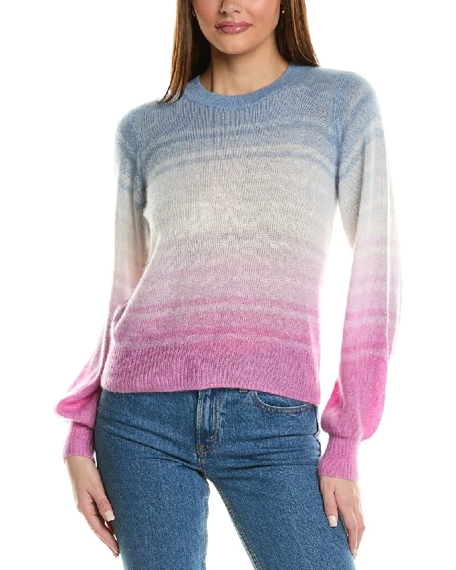 Boat Neck Women's Merino Wool Sweaters in Neutral ShadesAutumn Cashmere Gradient Stripe Cashmere & Silk-Blend Sweater Boat Neck Women's Merino Wool Sweaters in Neutral ShadesAutumn Cashmere Gradient Stripe Cashmere & Silk-Blend Sweater