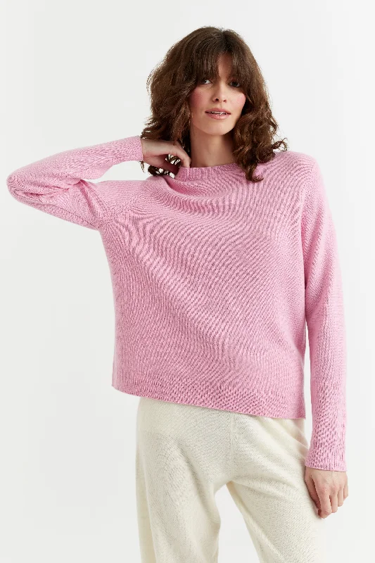 Plus Size Women's Fit - and - Flare Sweater Dresses with Ruffled HemCandy-Pink Cashmere Boxy Sweater Plus Size Women's Fit - and - Flare Sweater Dresses with Ruffled HemCandy-Pink Cashmere Boxy Sweater