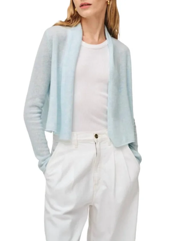 Plus Size Women's Tunic - Style Sweater Dresses with PocketsCashmere Shrunken Trapeze Cardigan In Tidal Pool Heather Plus Size Women's Tunic - Style Sweater Dresses with PocketsCashmere Shrunken Trapeze Cardigan In Tidal Pool Heather