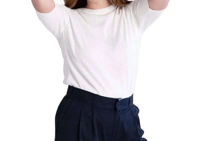 Plus Size Women's Tunic - Style Sweater Dresses with PocketsCourtside Sweater In White Plus Size Women's Tunic - Style Sweater Dresses with PocketsCourtside Sweater In White