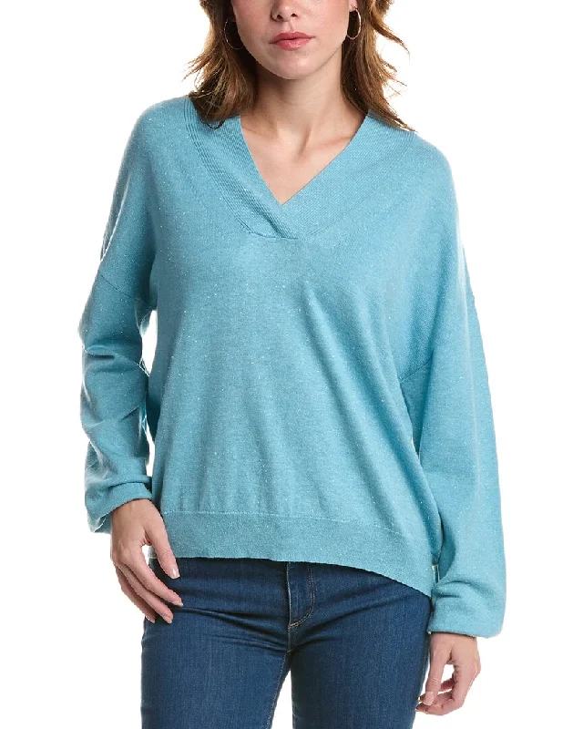 Short Sleeve Women's Cashmere Sweater Dresses in Pastel HuesEdinburgh Knitwear Relaxed Wool-Blend Sweater Short Sleeve Women's Cashmere Sweater Dresses in Pastel HuesEdinburgh Knitwear Relaxed Wool-Blend Sweater