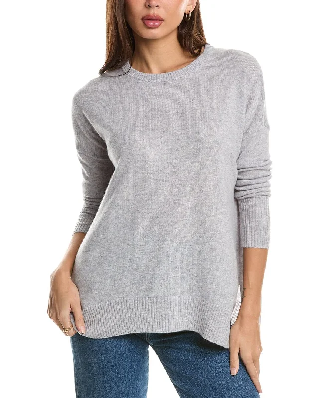 Women's Off - Shoulder Chunky Knit Sweater Dresses in Earth TonesForte Cashmere Easy Crew Cashmere Pullover Women's Off - Shoulder Chunky Knit Sweater Dresses in Earth TonesForte Cashmere Easy Crew Cashmere Pullover