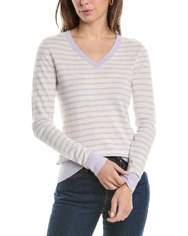 Plus Size Women's Open - Front Cardigan Style Sweater DressesForte Cashmere Fitted Stripe Silk & Cashmere-Blend Sweater Plus Size Women's Open - Front Cardigan Style Sweater DressesForte Cashmere Fitted Stripe Silk & Cashmere-Blend Sweater