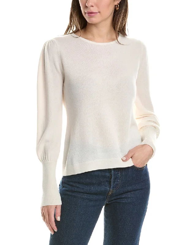 Midi - Length Women's Shetland Wool Sweater Dresses in Traditional PatternsForte Cashmere Gathered Sleeve Cashmere Sweater Midi - Length Women's Shetland Wool Sweater Dresses in Traditional PatternsForte Cashmere Gathered Sleeve Cashmere Sweater