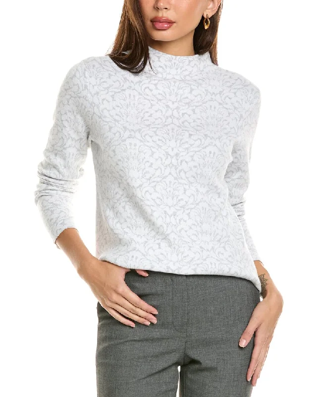 V - Neck Women's Ribbed Sweater Dresses with Belt for a Defined WaistForte Cashmere Medallion Funnel Cashmere-Blend Sweater V - Neck Women's Ribbed Sweater Dresses with Belt for a Defined WaistForte Cashmere Medallion Funnel Cashmere-Blend Sweater