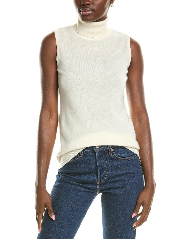 Mini - Length Women's Chunky Knit Sweater Dresses in Bold HuesForte Cashmere Sleeveless Turtleneck Cashmere Sweater Mini - Length Women's Chunky Knit Sweater Dresses in Bold HuesForte Cashmere Sleeveless Turtleneck Cashmere Sweater