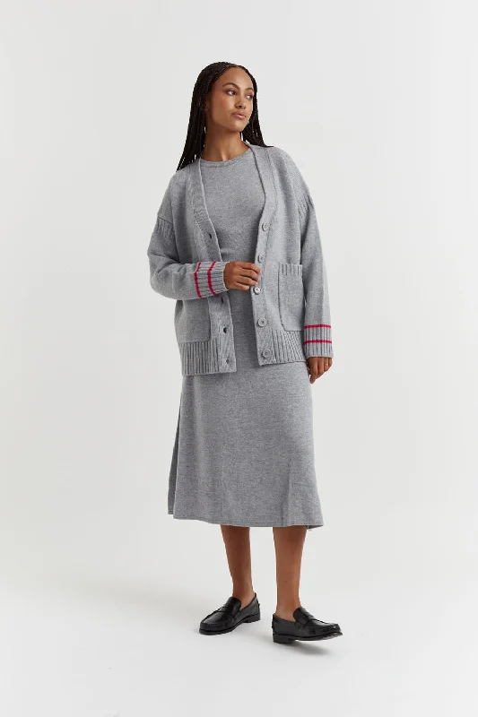 A - Line Women's Merino Wool Sweater Dresses in Classic StylesGrey Recycled Merino and Cashmere Cardigan A - Line Women's Merino Wool Sweater Dresses in Classic StylesGrey Recycled Merino and Cashmere Cardigan