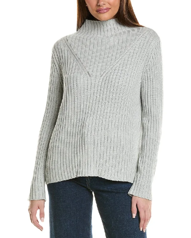 V - Neck Women's Ribbed Wool Sweaters for FallHannah Rose Chunky Rib Funnel Neck Cashmere-Blend Sweater V - Neck Women's Ribbed Wool Sweaters for FallHannah Rose Chunky Rib Funnel Neck Cashmere-Blend Sweater