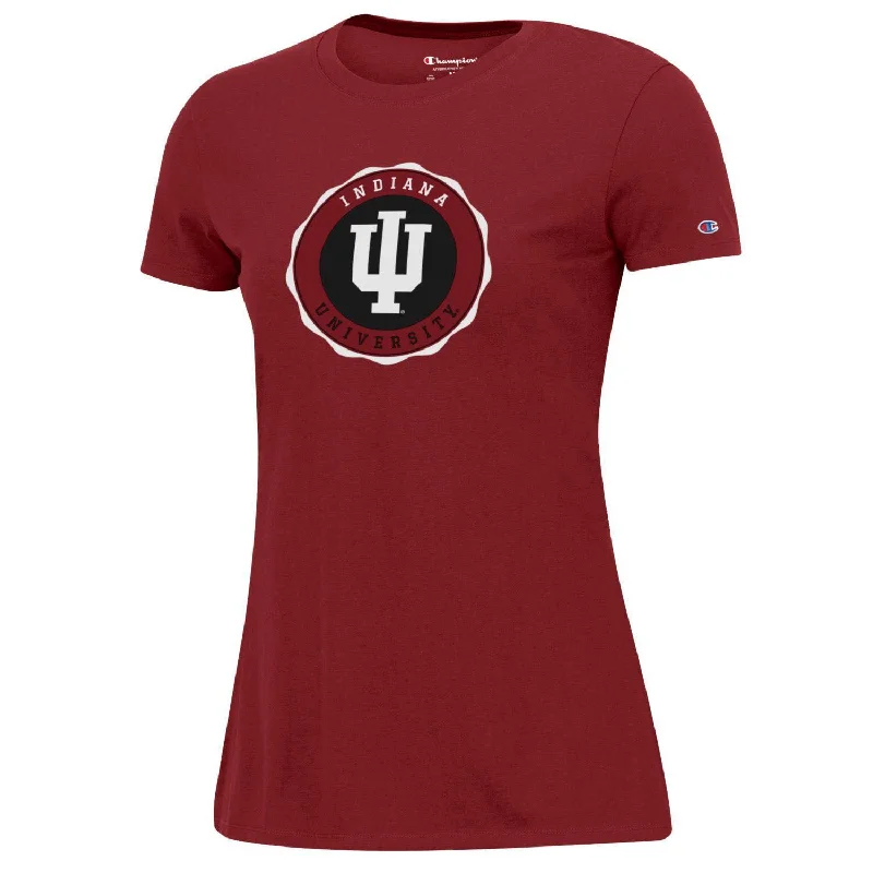 Embroidered Women T Shirt with Intricate DetailsLadies Indiana Hoosiers Distressed Short Sleeve T-Shirt Embroidered Women T Shirt with Intricate DetailsLadies Indiana Hoosiers Distressed Short Sleeve T-Shirt