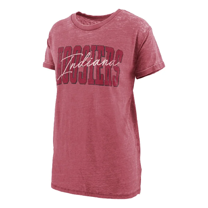 Crew Neck Women T Shirt with a Timeless DesignLadies Indiana Hoosiers Boyfriend Everest Short Sleeve Crew Neck Women T Shirt with a Timeless DesignLadies Indiana Hoosiers Boyfriend Everest Short Sleeve
