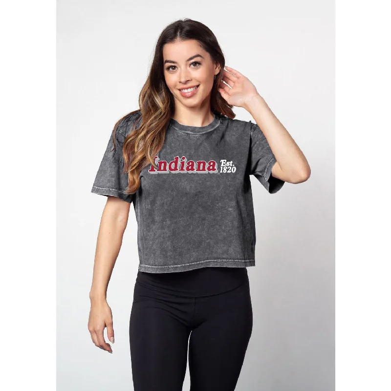 Long Sleeve Women T Shirt for Cooler WeatherLadies Indiana Hoosiers Rolling Est. Short Sleeve Long Sleeve Women T Shirt for Cooler WeatherLadies Indiana Hoosiers Rolling Est. Short Sleeve