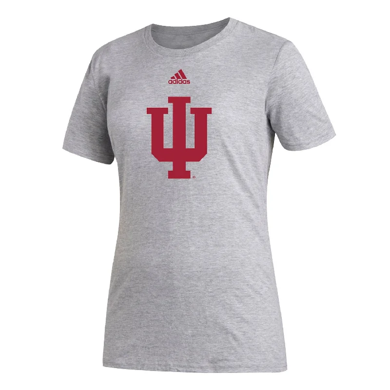 Pocketed Women T Shirt for Added FunctionalityLadies Indiana Hoosiers Adidas Amplifier Grey T-Shirt Pocketed Women T Shirt for Added FunctionalityLadies Indiana Hoosiers Adidas Amplifier Grey T-Shirt