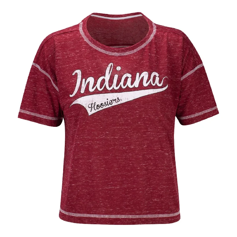 Muscle Women T Shirt for a Sporty and Casual LookLadies Indiana Hoosiers Contrast Crop T-Shirt Muscle Women T Shirt for a Sporty and Casual LookLadies Indiana Hoosiers Contrast Crop T-Shirt