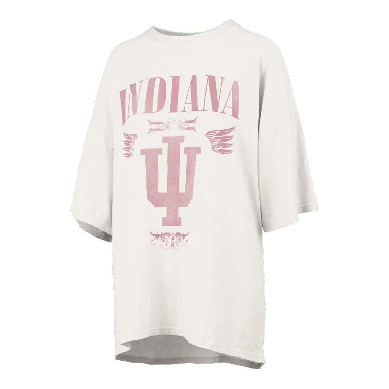 Puff Sleeve Women T Shirt for a Fashion - Forward LookLadies Indiana Hoosiers Davidson Oversized White T-Shirt Puff Sleeve Women T Shirt for a Fashion - Forward LookLadies Indiana Hoosiers Davidson Oversized White T-Shirt