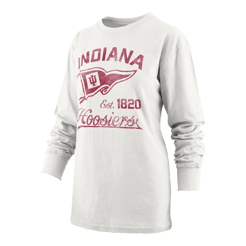 Crew Neck Women T Shirt with a Timeless DesignLadies Indiana Hoosiers Pine Top Old Standard White Long Sleeve T-Shirt Crew Neck Women T Shirt with a Timeless DesignLadies Indiana Hoosiers Pine Top Old Standard White Long Sleeve T-Shirt