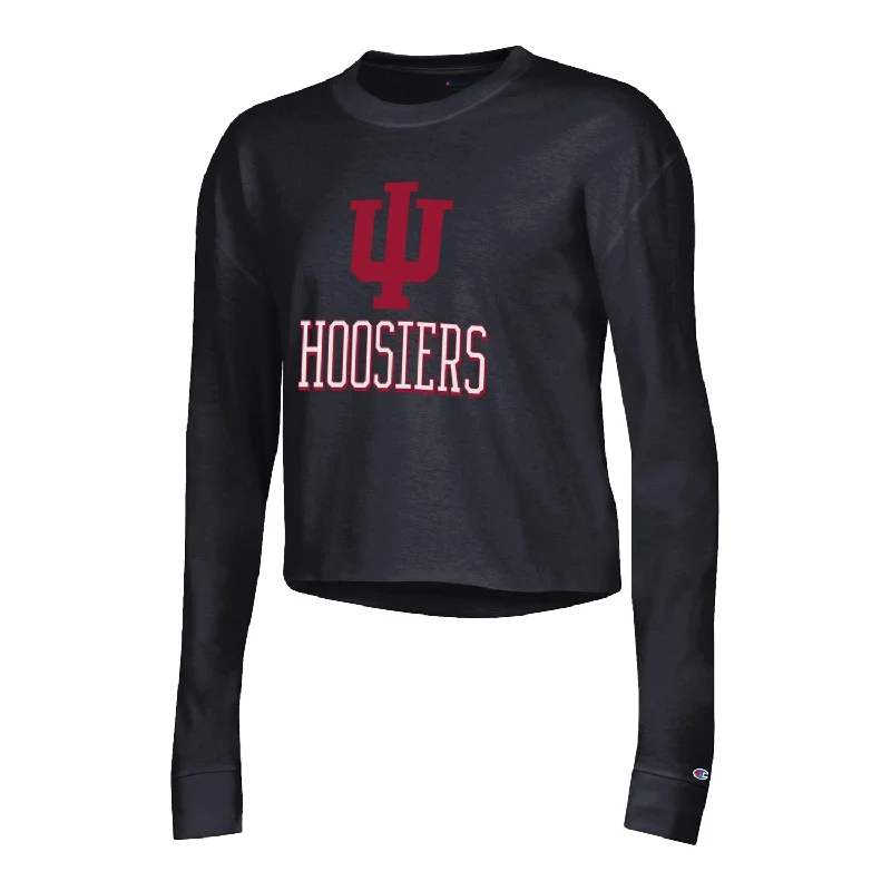 Sheer Women T Shirt for a Stylish and Alluring LookLadies Indiana Hoosiers Boyfriend Crop Black Long Sleeve T-Shirt Sheer Women T Shirt for a Stylish and Alluring LookLadies Indiana Hoosiers Boyfriend Crop Black Long Sleeve T-Shirt