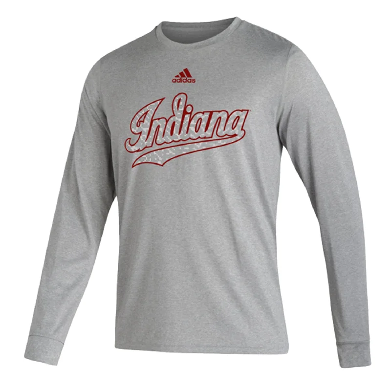 Striped Women T Shirt in a Classic PatternIndiana Hoosiers Adidas Script Indiana Grey Long Sleeve T-Shirt Striped Women T Shirt in a Classic PatternIndiana Hoosiers Adidas Script Indiana Grey Long Sleeve T-Shirt
