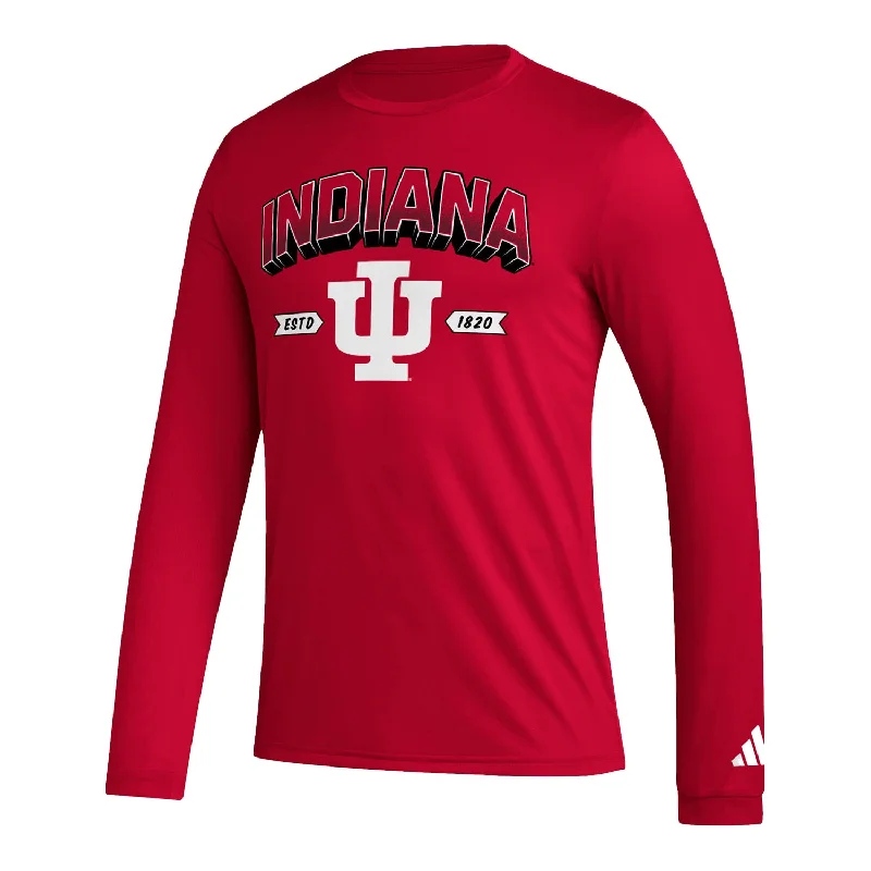 Organic Cotton Women T Shirt for Eco - Conscious WearersIndiana Hoosiers Adidas Mighty Mascot Long Sleeve Crimson T-Shirt Organic Cotton Women T Shirt for Eco - Conscious WearersIndiana Hoosiers Adidas Mighty Mascot Long Sleeve Crimson T-Shirt