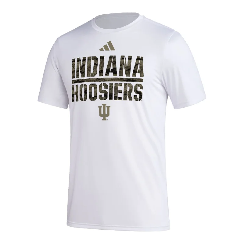 Striped Women T Shirt in a Classic PatternIndiana Hoosiers Adidas Salute To Service White T-Shirt Striped Women T Shirt in a Classic PatternIndiana Hoosiers Adidas Salute To Service White T-Shirt