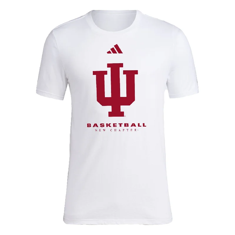 Crop Top Women T Shirt to Pair with High - Waisted BottomsIndiana Hoosiers Adidas New Chapter Bench White T-Shirt Crop Top Women T Shirt to Pair with High - Waisted BottomsIndiana Hoosiers Adidas New Chapter Bench White T-Shirt