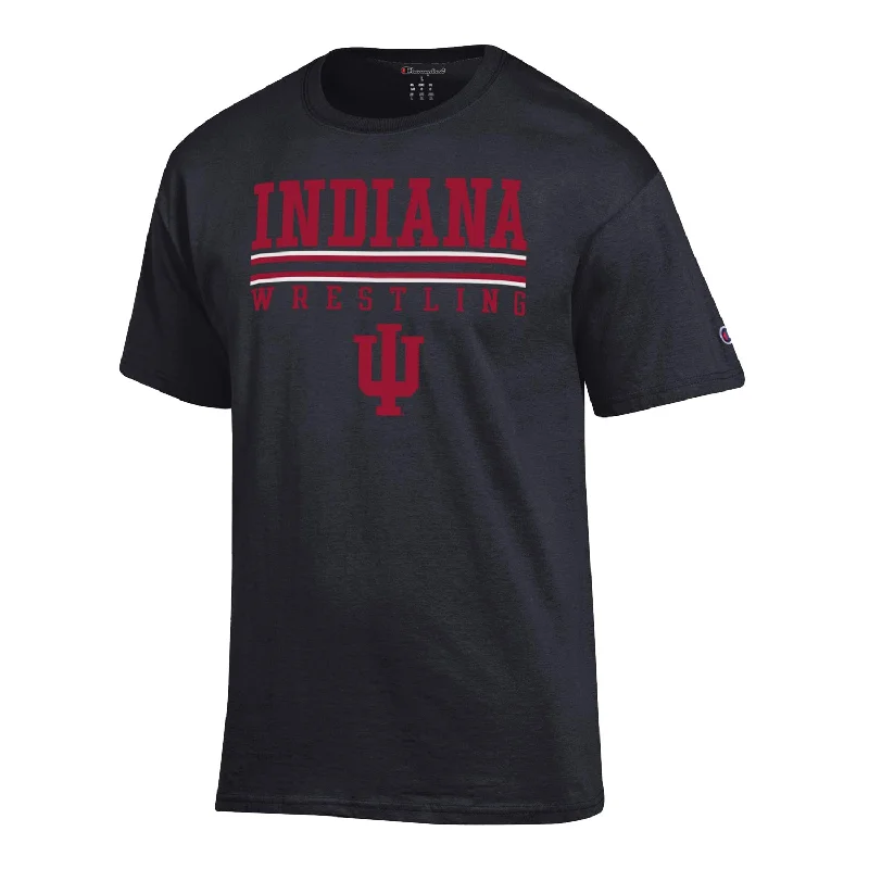 Embroidered Women T Shirt with Intricate DetailsIndiana Hoosiers Wrestling Black T-shirt Embroidered Women T Shirt with Intricate DetailsIndiana Hoosiers Wrestling Black T-shirt