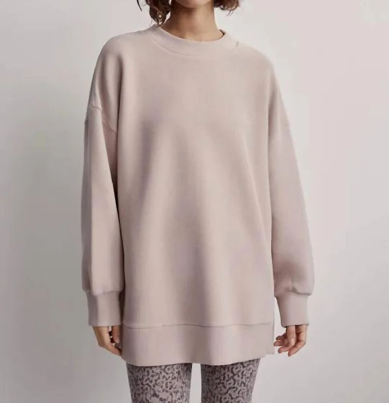 A - Line Women's Merino Wool Sweater Dresses in Classic StylesMae Boyfriend Shirt In Mushroom A - Line Women's Merino Wool Sweater Dresses in Classic StylesMae Boyfriend Shirt In Mushroom