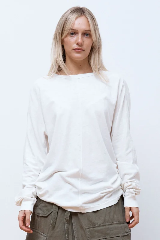 Embroidered Women T Shirt with Intricate DetailsHemp Cross Oversized L/S T-Shirt White Embroidered Women T Shirt with Intricate DetailsHemp Cross Oversized L/S T-Shirt White