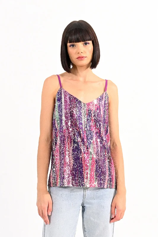 Cropped Women's Angora Blend Sweaters for a Trendy LookMolly Bracken Violet Sequin Cami Cropped Women's Angora Blend Sweaters for a Trendy LookMolly Bracken Violet Sequin Cami