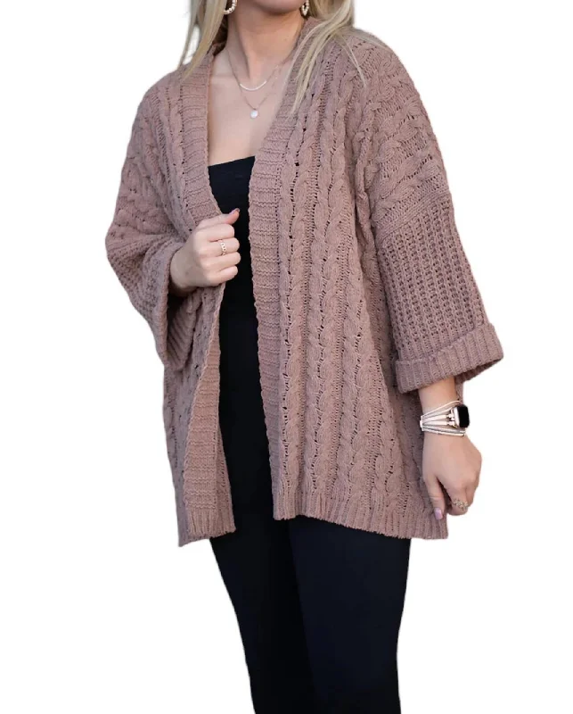 Plus Size Women's Asymmetric Hem Sweater Dresses in Modern DesignsOn My Own Cardigan In Cappuccino Plus Size Women's Asymmetric Hem Sweater Dresses in Modern DesignsOn My Own Cardigan In Cappuccino