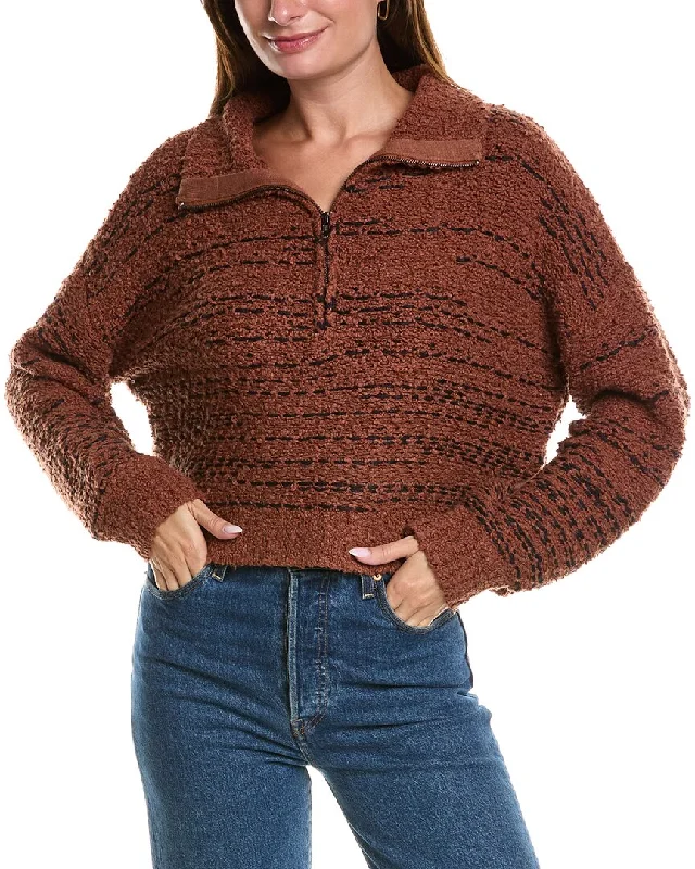 Plus Size Women's Asymmetric Hem Sweater Dresses in Modern DesignsSaltwater Luxe 1/2-Zip Sweater Plus Size Women's Asymmetric Hem Sweater Dresses in Modern DesignsSaltwater Luxe 1/2-Zip Sweater