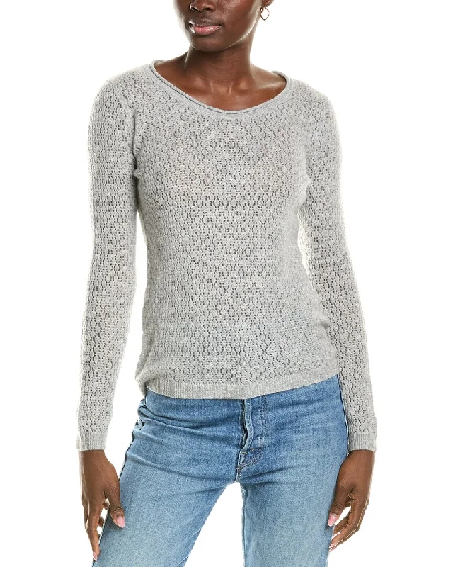 Plus Size Women's Open - Front Cardigan Style Sweater Dressessofiacashmere Pointelle Scoop Neck Cashmere Sweater Plus Size Women's Open - Front Cardigan Style Sweater Dressessofiacashmere Pointelle Scoop Neck Cashmere Sweater