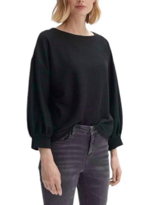 Plus Size Women's Asymmetric Hem Sweater Dresses in Modern DesignsSoft Round Neck Top In Black Plus Size Women's Asymmetric Hem Sweater Dresses in Modern DesignsSoft Round Neck Top In Black