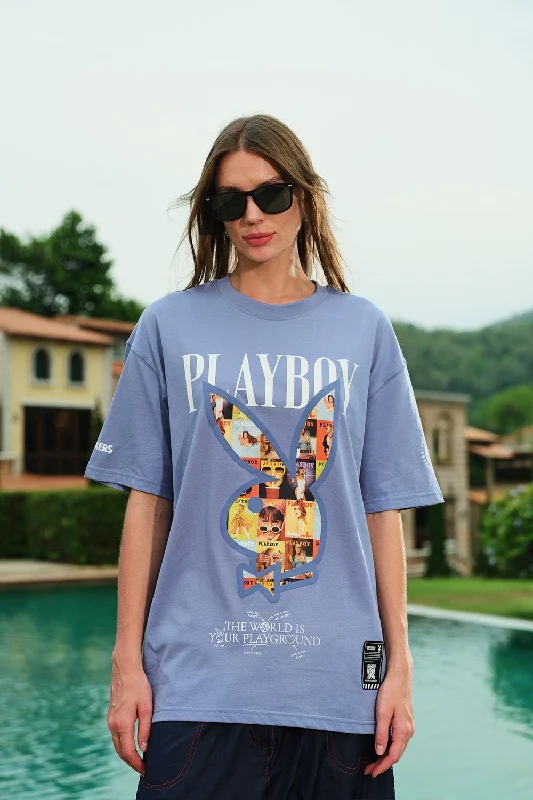 Graphic Print Women T Shirt for a Trendy StatementThe Playboy Bunny Oversized T-shirt Graphic Print Women T Shirt for a Trendy StatementThe Playboy Bunny Oversized T-shirt