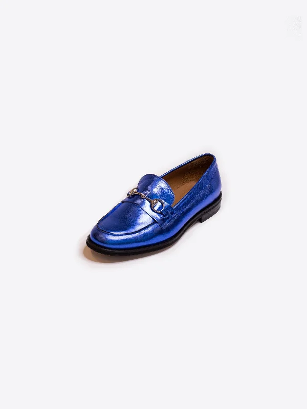 Women's Long Sleeve Turtleneck Cashmere SweatersVilagallo Blue Metallic Leather Buckle Loafer Women's Long Sleeve Turtleneck Cashmere SweatersVilagallo Blue Metallic Leather Buckle Loafer