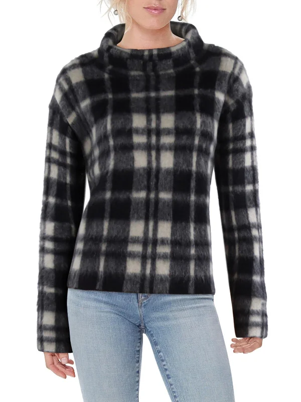 Plus Size Women's Tunic - Style Sweater Dresses with PocketsWomens Alpaca Plaid Pullover Sweater Plus Size Women's Tunic - Style Sweater Dresses with PocketsWomens Alpaca Plaid Pullover Sweater