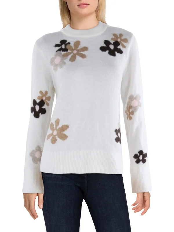 A - Line Women's Merino Wool Sweater Dresses in Classic StylesWomens Floral Print Knit Pullover Sweater A - Line Women's Merino Wool Sweater Dresses in Classic StylesWomens Floral Print Knit Pullover Sweater