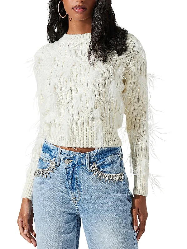 Midi - Length Women's Shetland Wool Sweater Dresses in Traditional PatternsWomens Knit Feathers Pullover Sweater Midi - Length Women's Shetland Wool Sweater Dresses in Traditional PatternsWomens Knit Feathers Pullover Sweater